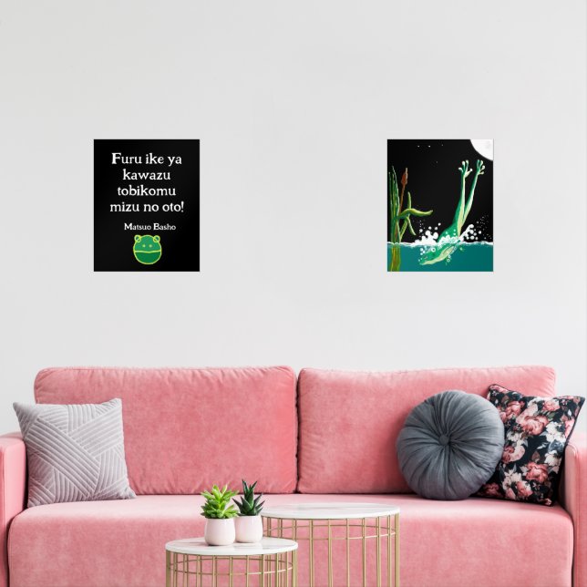 Jeux D'art Mural La grenouille de Basho Haiku (Salon)