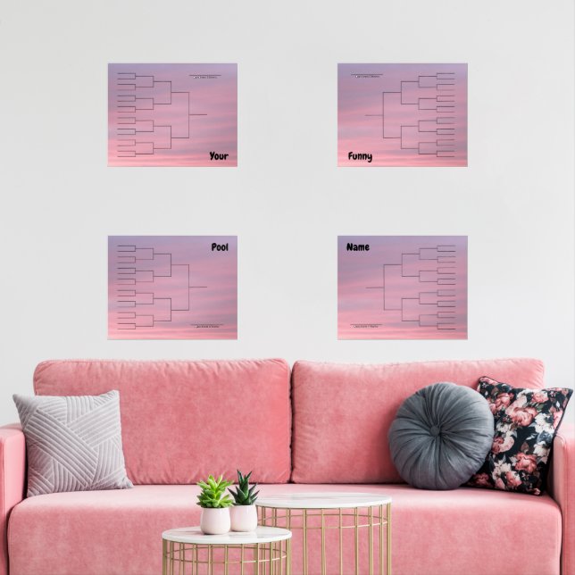Jeux D'art Mural Mars Basketball Quadrant Support Nuages Roses (Salon)