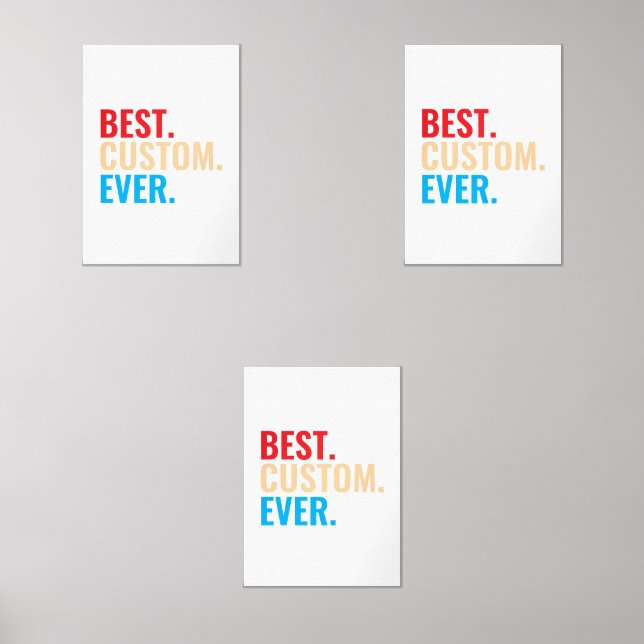 Jeux D'art Mural Meilleur texte vintage rétro Customisé personnalis (Recto)