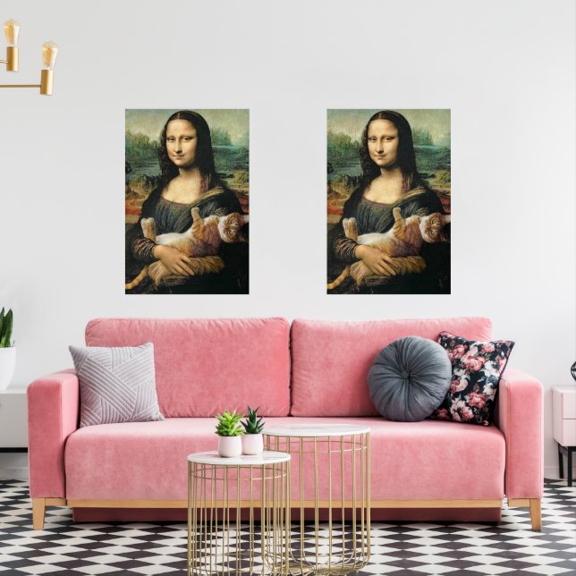 Jeux D'art Mural Mona Lisa tenant son chat (Salon)