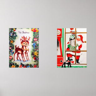 Jeux D'art Mural Noël de rennes de Père Noël vintage rétro