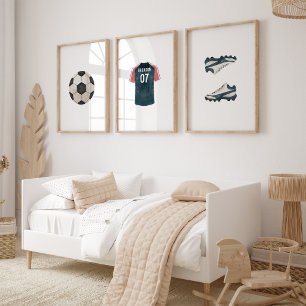 Jeux D'art Mural Nom personnalisé de football pépinière jeu de 3