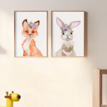 Jeux D'art Mural Nourrisson aquarelle Fox et Bunny<br><div class="desc">Cette conception peut être personnalisée en choisissant l'option Modifier la conception. Vous pouvez également transférer sur d'autres objets. Contactez-moi à l'adresse colorflowcreations@gmail.com ou utilisez l'option conversation en haut de la page si vous souhaitez avoir cette conception sur un autre produit ou si vous avez besoin d'aide pour cette conception. Voir...</div>