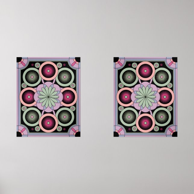 Jeux D'art Mural Pastel Geometric Mandala Bloom (Recto)