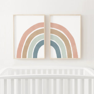 Jeux D'art Mural Pastel Rainbow Girl Nursery Décor