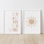Jeux D'art Mural Pink You Are My Sunshine and Sun Girl Nursery<br><div class="desc">Éclaircissez l'espace de votre petit avec ce "Vous êtes mon soleil" rose et neutre et un coucher de soleil d'empreintes.</div>