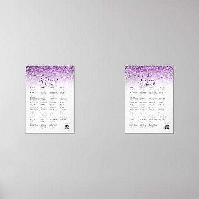 Jeux D'art Mural Plan de table de mariage rose romantique (Recto)