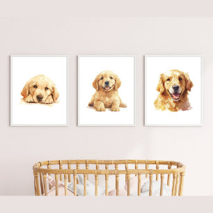 Jeux D'art Mural Poster Golden Retriever, Golden Retriever Wall Art