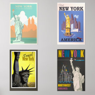 Jeux D'art Mural Poster vintage de New York