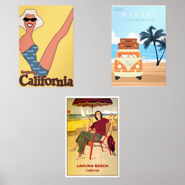 Jeux D'art Mural Posters vintage californiens (Recto)