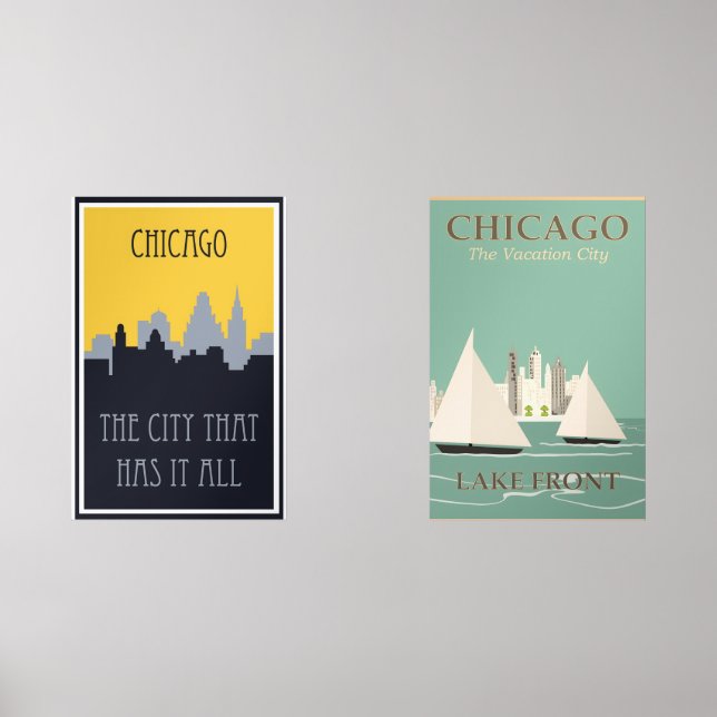 Jeux D'art Mural Posters vintage de Chicago (Recto)
