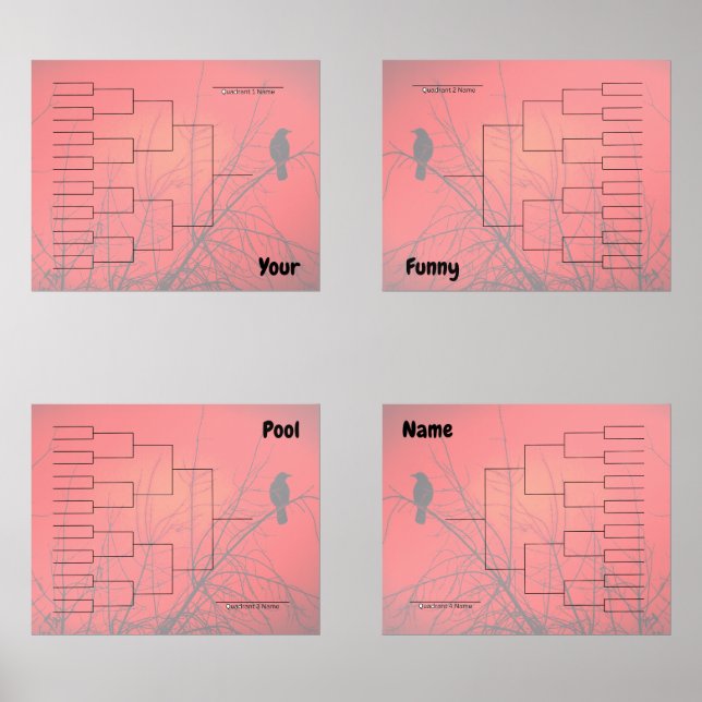 Jeux D'art Mural Quadrant du tournoi de paille rouge (Recto)