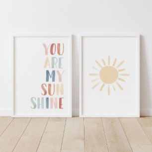 Jeux D'art Mural Rainbow You Are My Sunshine and Sun Nursery
