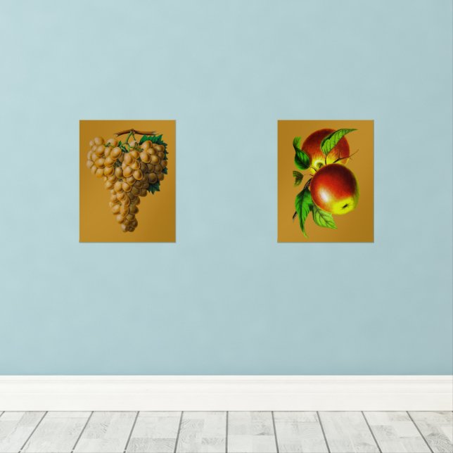 Jeux D'art Mural Raisins et pommes d'art mural de fruits (Parquet)