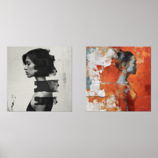 Jeux D'art Mural Représentation artistique montrant une femme dans