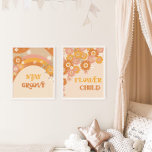 Jeux D'art Mural Retro boho séjour super fleur enfant garderie<br><div class="desc">Retro boho séjour super fleur enfant pépinière Wall Art Sets</div>
