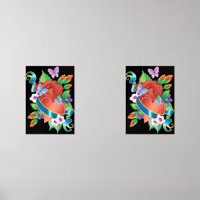 Jeux D'art Mural Romantic Heart & Blooms” (Recto)