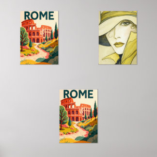 Jeux D'art Mural Rome Wall Art Print – Iconic Roma Cityscape Travel