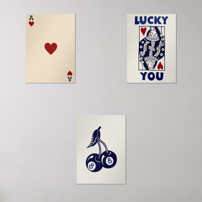 Jeux D'art Mural Set d'Art Mur Retro tendance, Poster Lucky You (Recto)