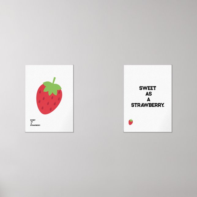 Jeux D'art Mural Set of Two Strawberry Gallery Wall Prints (Recto)