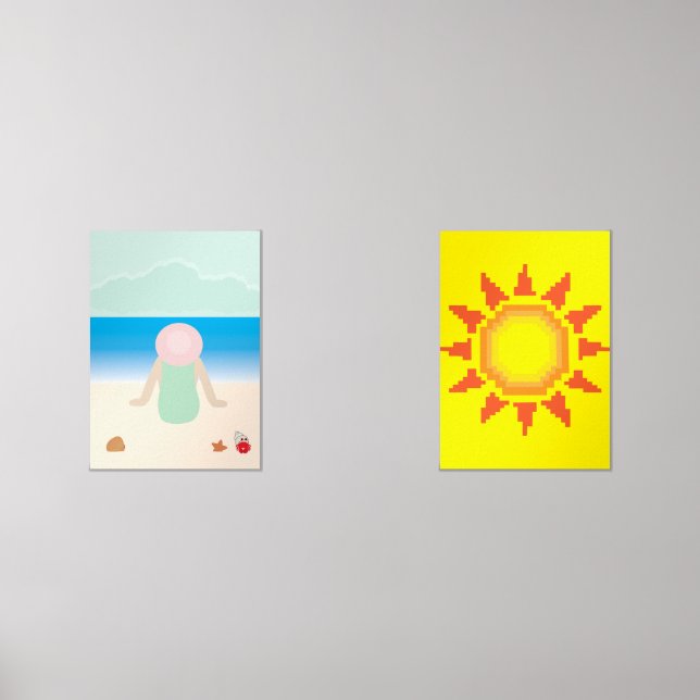 Jeux D'art Mural Sitting on the Beach under the Sun (Recto)
