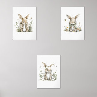 Jeux D'art Mural Sweet watercolour fairy bunny illustration