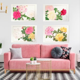 Jeux D'art Mural Tanigami Konan Collection de fleurs Roses Vintages