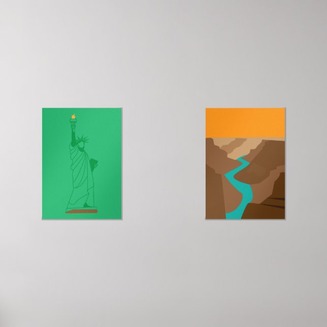 Jeux D'art Mural The Grand Canyon and Statue of Liberty (Recto)