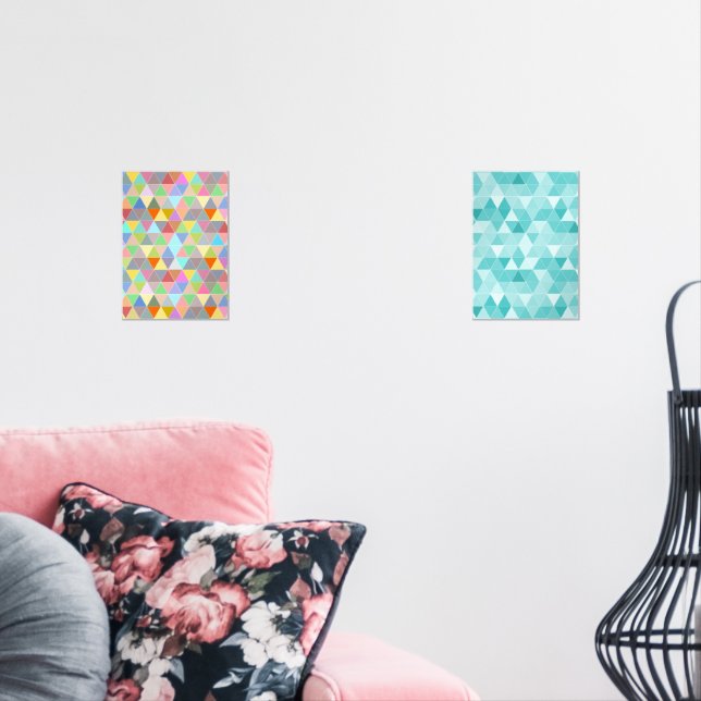 Jeux D'art Mural Triangle moderne poster murale art abstrait ensemb (Salon)