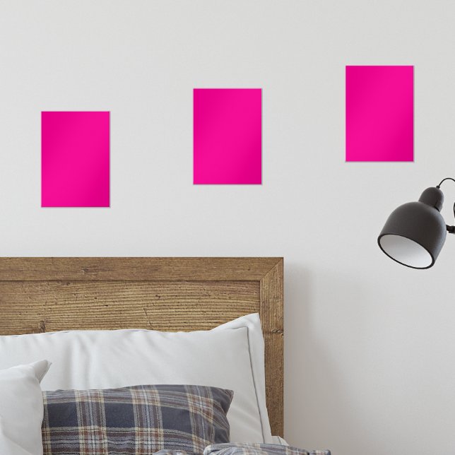 Jeux D'art Mural Un carré rose avec une bordure blanche, créant un  (Chambre à coucher)