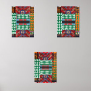 Jeux D'art Mural un motif vert et noir avec un arbre au milieu