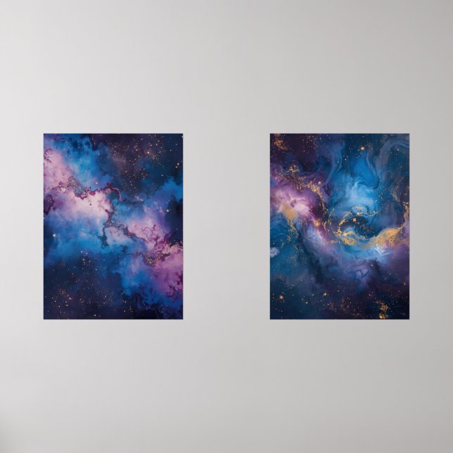 Jeux D'art Mural Whispers galactiques - Toile spatiale Abstraite (Recto)