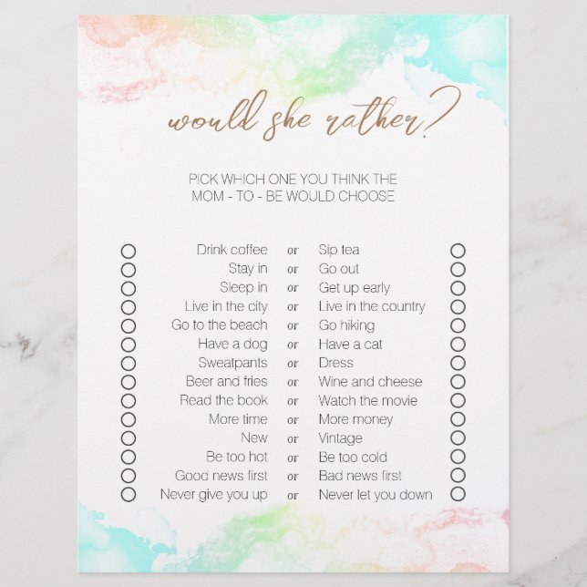 Jeux de Baby shower à deux côtés Rainbow Clouds (Devant)