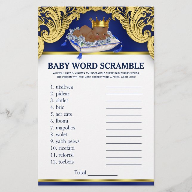 Jeux de Baby shower afro-américains (Devant)