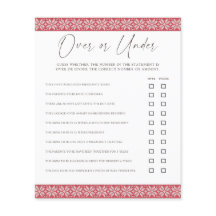 Jeux de Baby Shower 'Au-Dessus et en Dessous/Plutô