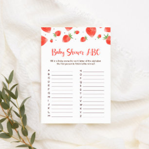 Jeux de Baby Shower Berry Sweet Carte d'ABC de Bab