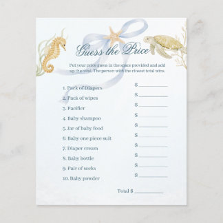 Jeux de Baby Shower : Bientôt à la Mer, Devinez le