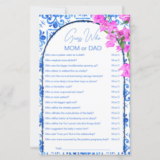 Jeux de baby shower Blue Tiles devine qui est mama