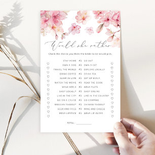 Jeux de baby shower Cerisier à fleurs Préférerait-