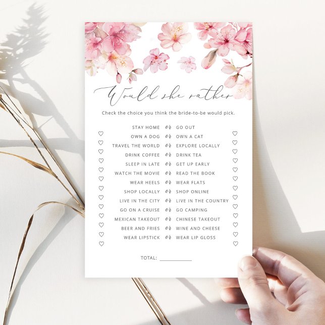 Jeux de baby shower Cerisier à fleurs Préférerait- (Créateur téléchargé)