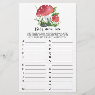 Jeux de baby shower champignons aquarelle Jeu de d