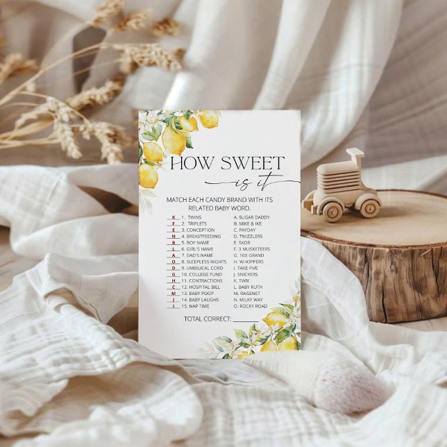 Jeux de Baby Shower Citron Combien est-il sucré ? (Créateur téléchargé)
