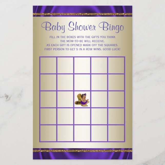 Jeux de Baby shower de filles de Baby shower viole (Devant)