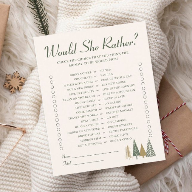 Jeux de baby shower d'hiver "Plutôt que" (Créateur téléchargé)
