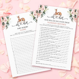 Jeux de baby shower double face Oh Deer Woodland