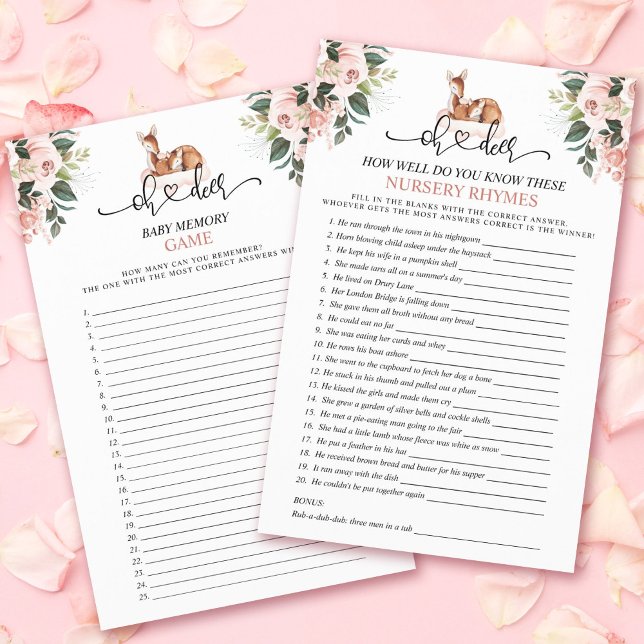 Jeux de baby shower double face Oh Deer Woodland (Keep your guests completely entertained while maintaining a flawless, upscale rustic aesthetic.)