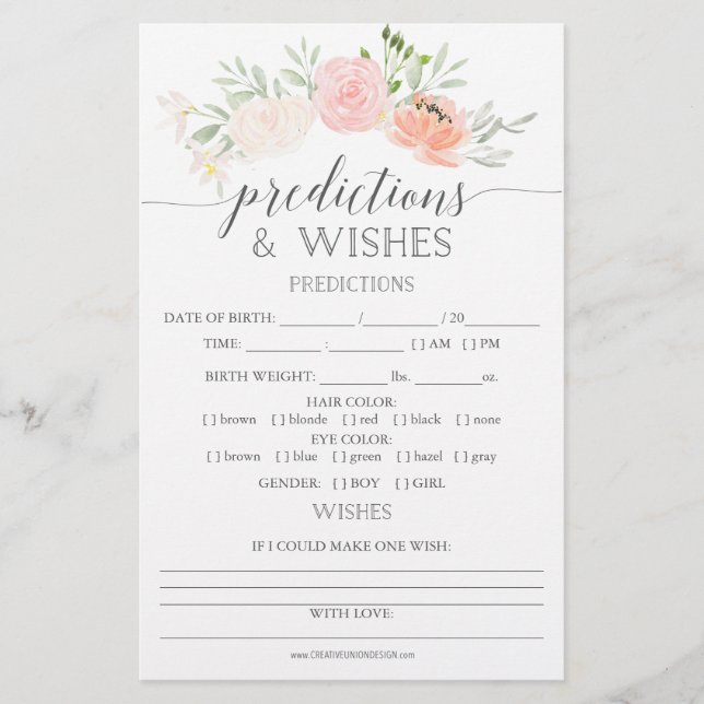 Jeux de Baby shower double face Pastel Blush (Devant)