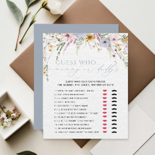 Jeux de Baby Shower Fille de Maman ou Papa Fleur S