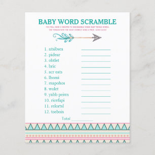 Jeux de baby shower Filles Flèche Tribale