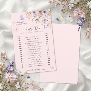 Jeux de Baby Shower Fleurs Papillon Guess Who